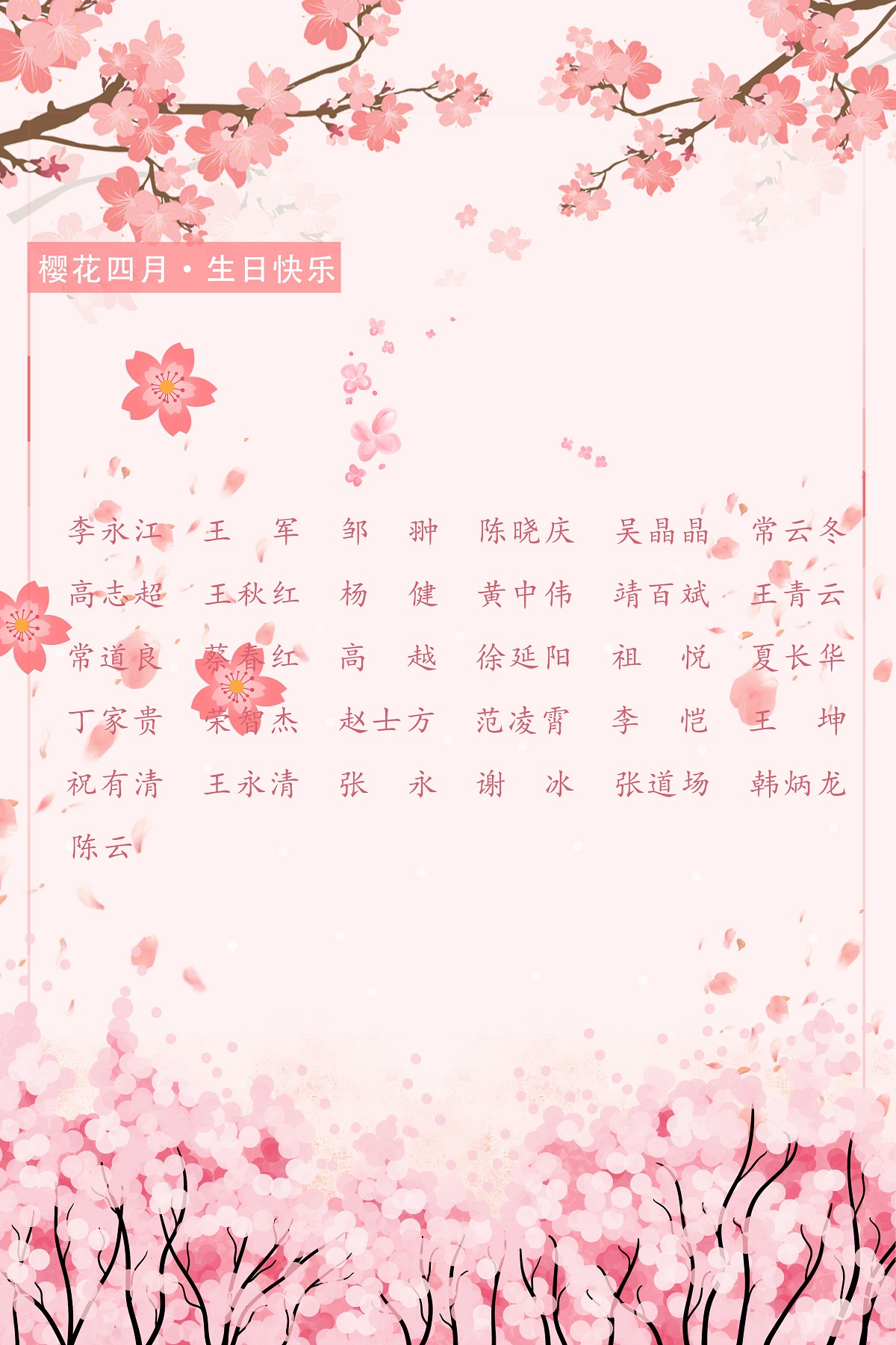 【生日祝福】恭祝04月生日的員工生日快樂！
